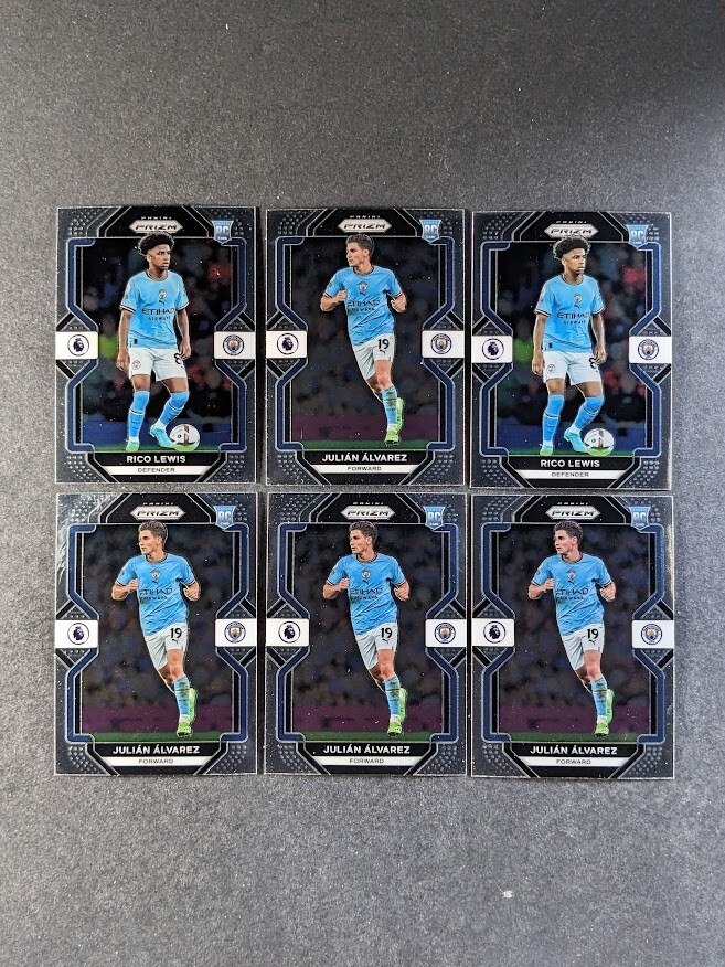 2022-23 Panini Prizm EPL Man City Rookie RC Lots JULIAN ALVAREZ/RICO LEWIS