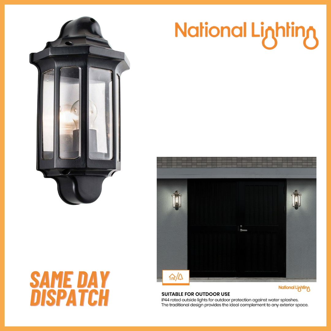 Outdoor LED Wall Light E27 Half Lantern Garden Light IP44 Security - View #10