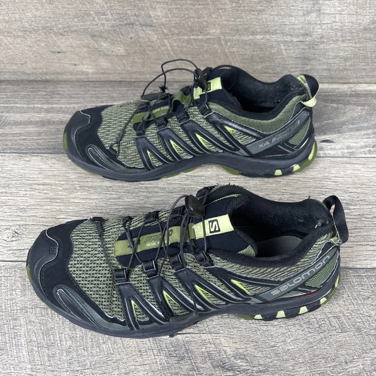 Salomon XA Pro 3D Chassis Hiking Trial Running Black Green 10.5 |