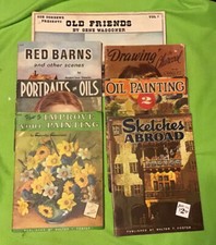 Vintage  ART BOOKS  Sketch  s  Oil Painting  Drawing  Lot of Seven