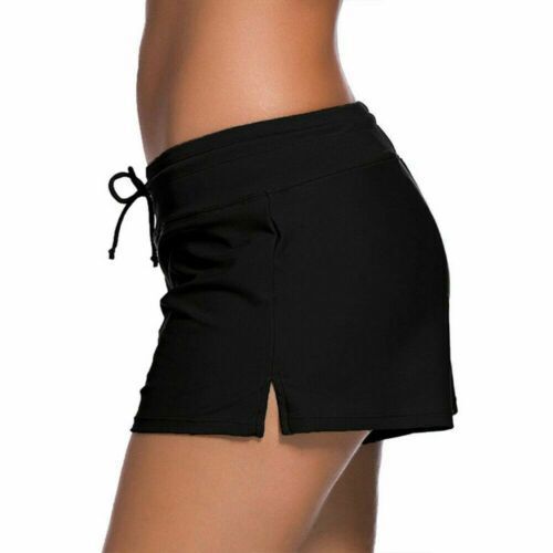 Women's Short Swim Shorts Boardshorts Ladies Beach Bikini Plain Bottoms