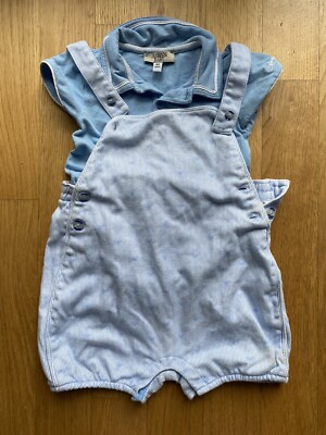Armani Junior Junge Set, Body + Overall Shorts, Gr. 9 M