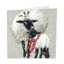 Charity Christmas Card Pack 6 Cards Sheep Dressed for Winter - Glitter Shelter 