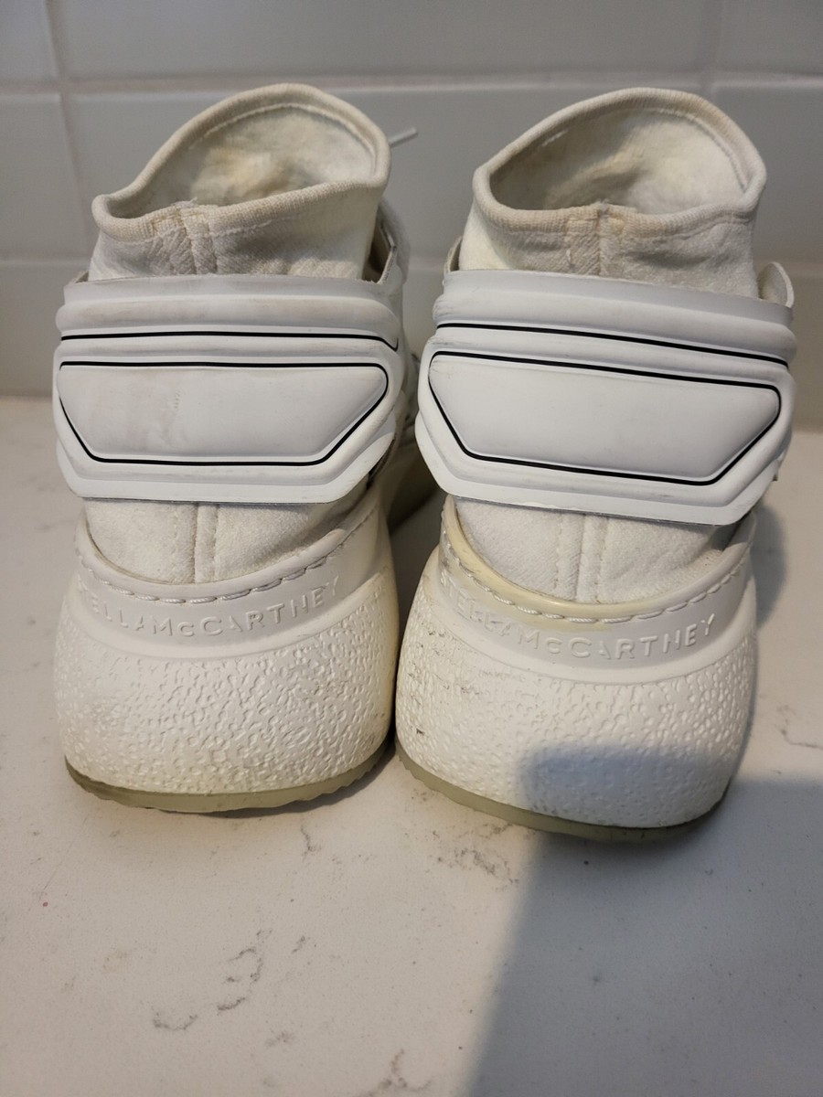Stella McCartney Women's White High-top Stretch-knit Sneakers SZ9