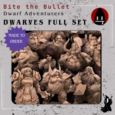Full Lot Dwarves Fantasy DnD Miniatures D&D RPG 3D Printed Dwarf