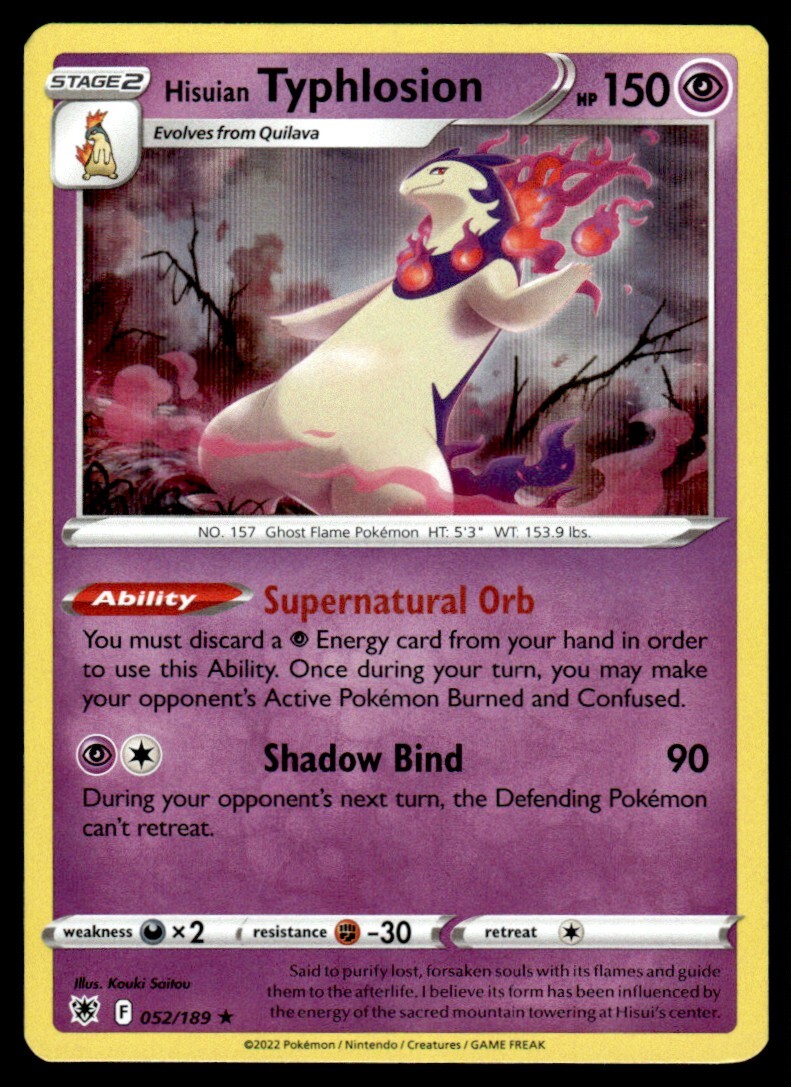 2022 Sword & Shield - Astral Radiance Hisuian Typhlosion Stage 2/Rare Holo #52
