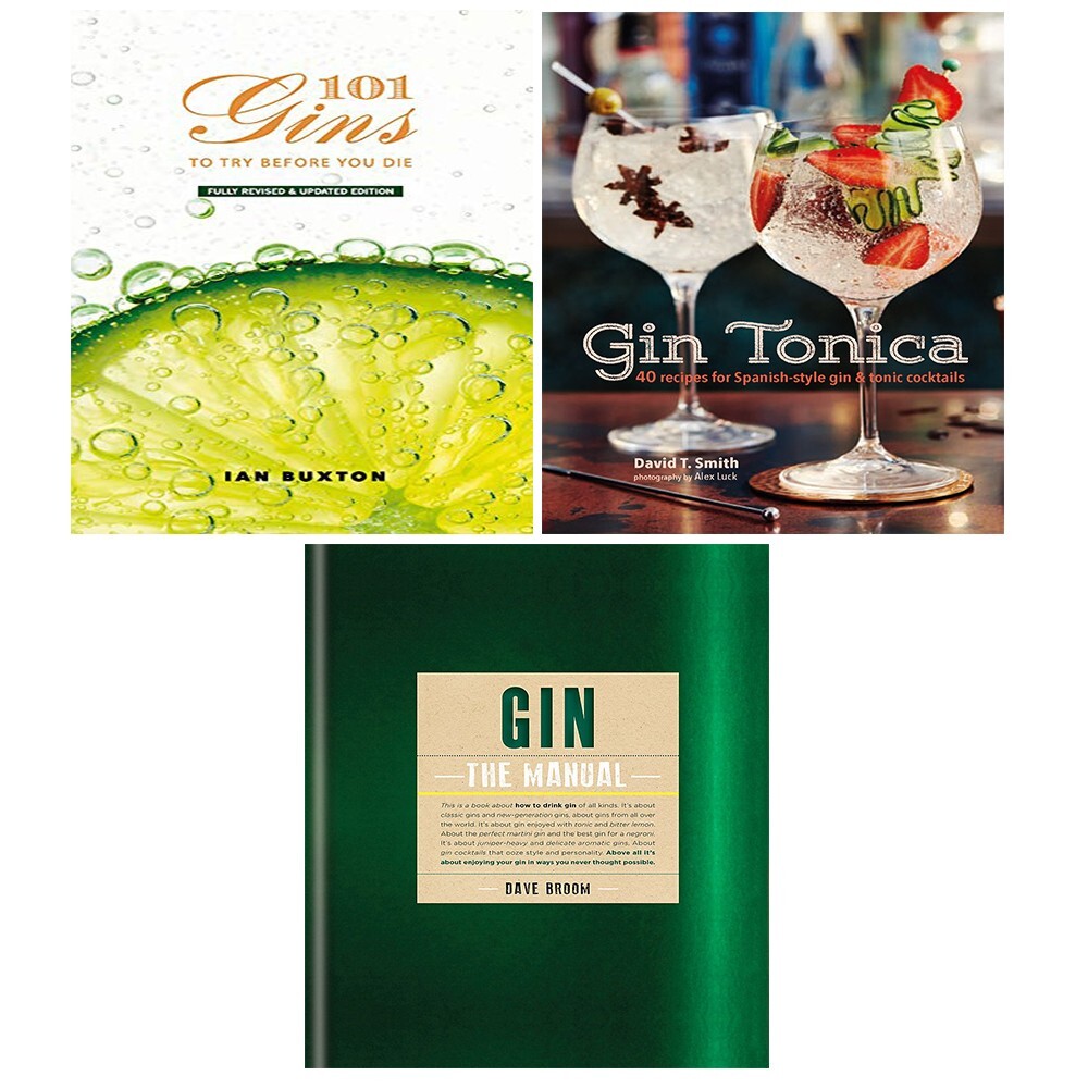 101 Gins To Try Before You Die, Gin Tonica,Gin the Manual Dave Broom 3 Books Set