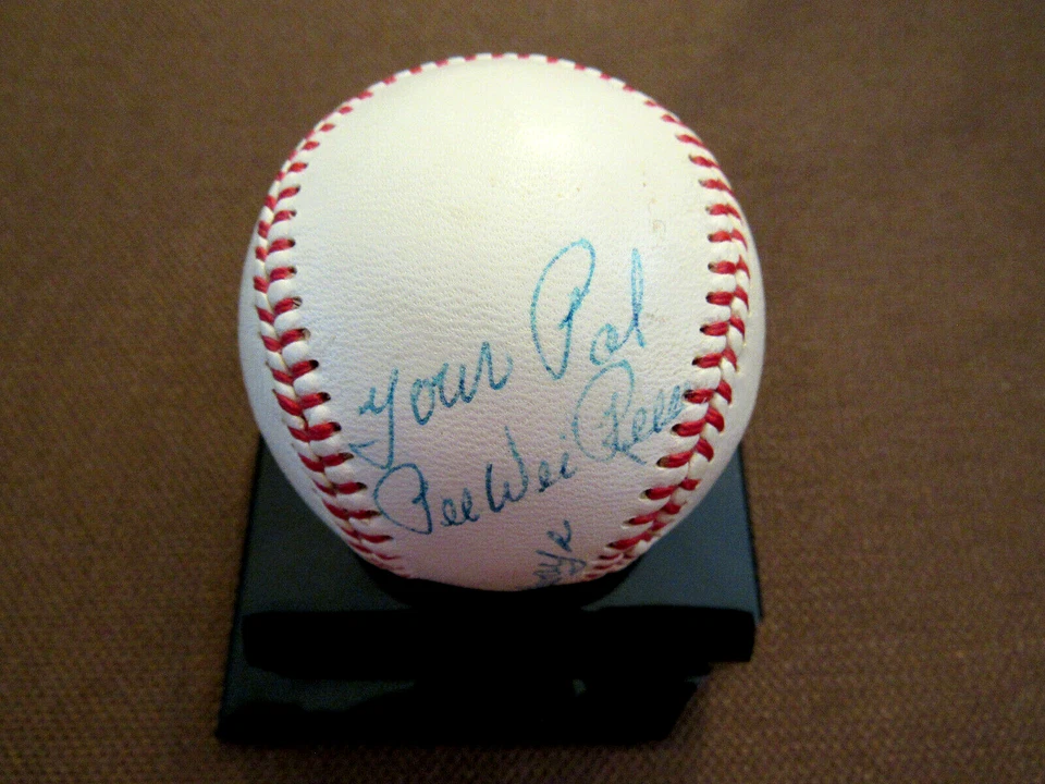 PEE WEE REESE 1955 WSC BROOKLYN DODGERS HOF SIGNED AUTO CRONIN OAL BASEBALL PSA - Image 4 of 4