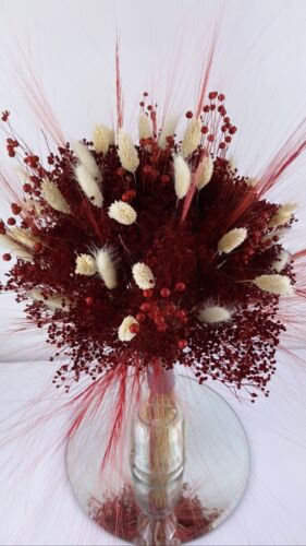 Ramo de flores secas naturalmente, colas de conejo de pampa, floración de escoba, hecho a mano, regalo. - Imagen 1 de 3