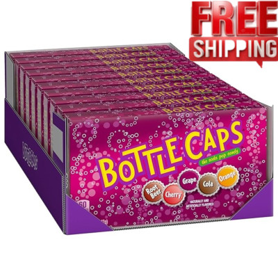 Wonka Bottle Caps, Fizzy Hard Candy, 5 Ounce Theater Candy Boxes (Pack of 10)