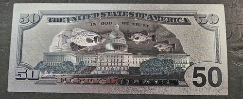 Crappie Fishing Bill Money Federal Fish Non Paper Reserve Notes Banknote Coins - Picture 2 of 2