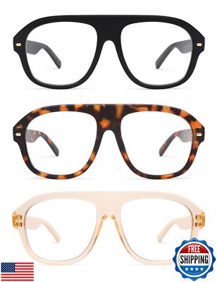 AMOMOMA 3 Pack Retro Blue Light Aviator Reading Glasses for Women Men,Oversiz