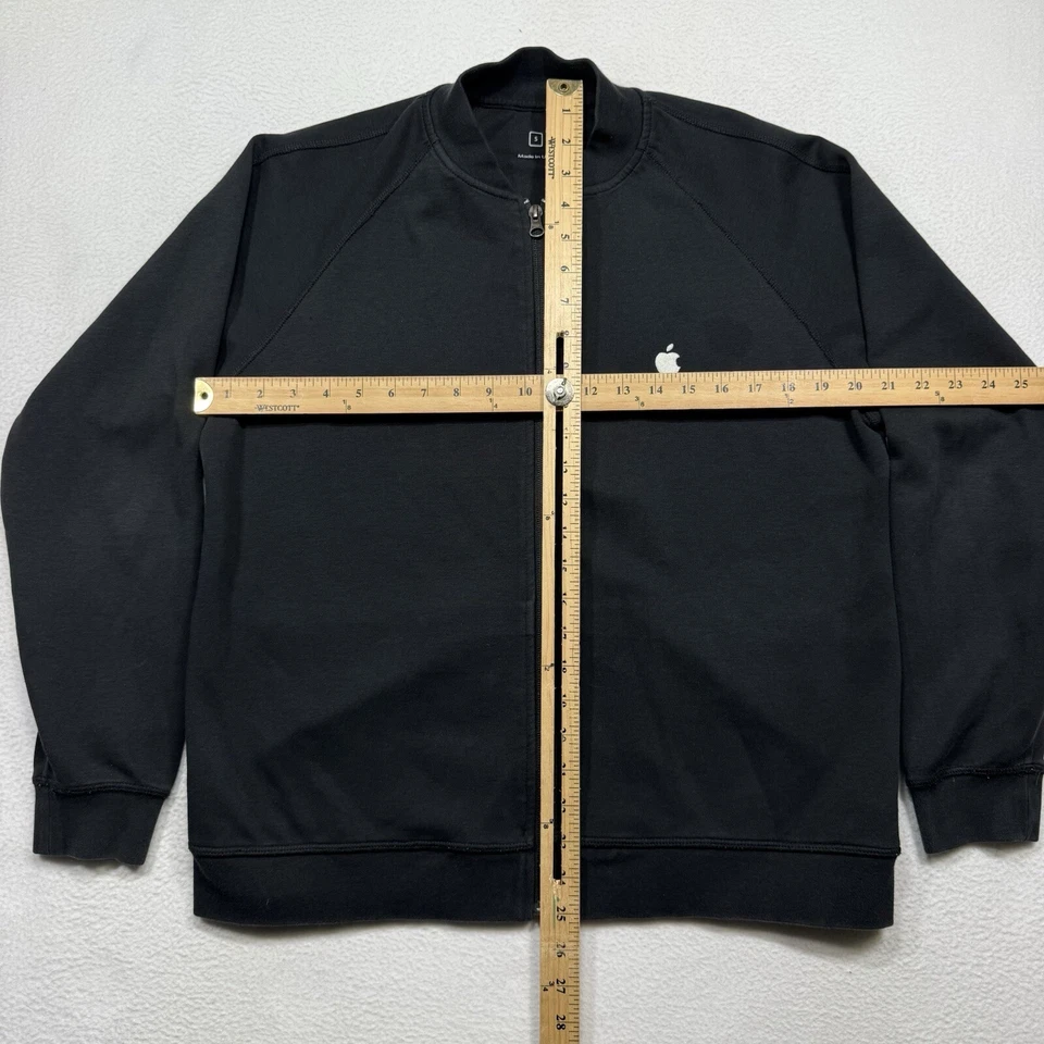 Chaqueta de Empleado Apple Store Para Hombre Pequeña Negra Blanca Logo Cremallera Completa Uniforme Foto 4 de 4