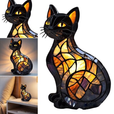 Animal Table Lamp Series Resin Stained Resin Animal Night Light Home Ornament DE