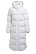 Guess Adiva Down Puffer Seamless Hooded Long Coat Oversized M True White New