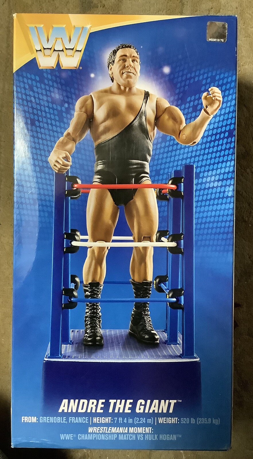 Mattel WWE ANDRE THE GIANT Action Figure Wrestlemania In Ring Cart MIP!
