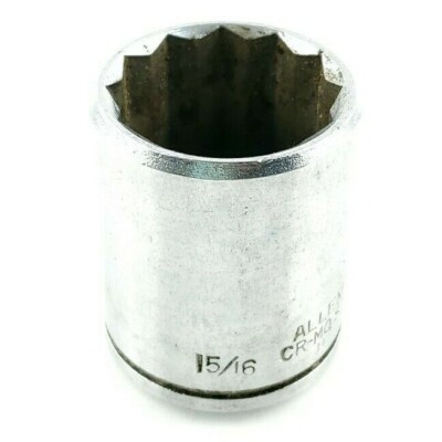 Allen-Night CR-MO 15/16 Solid Socket Strong Steel Made In Japan USA Seller