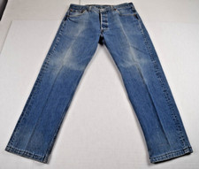 Vintage Levi's 501 Jeans Button Fly 36 x 29 90s Blue Thigh Fade Made USA c.1995