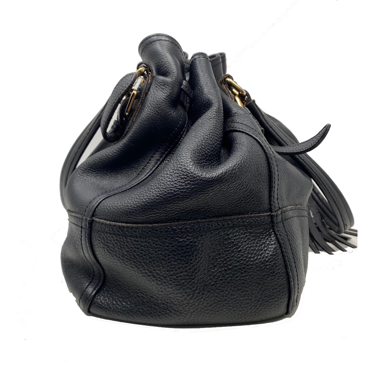 Prada Cervo Antik Drawstring Tassel Deerskin Soft Leather Tote