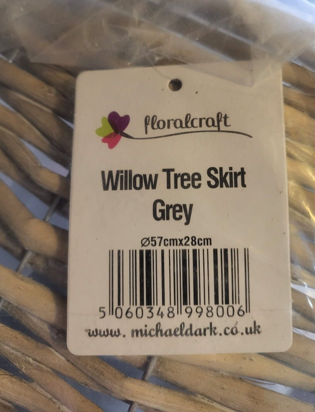 Grey Round Wicker Christmas Tree Skirt Tree Decor Base Floor Basket