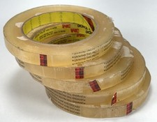 5 Rolls Scotch 3M Double Sided Tape 1/2" Wide 3" Roll Diameter Transparent READ