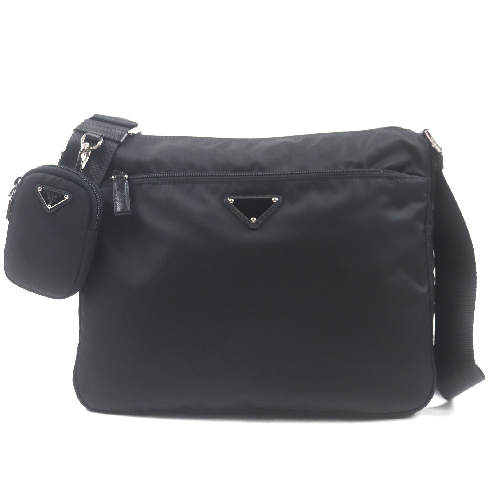PRADA Shoulder Bag black Nylon mens 1BC421