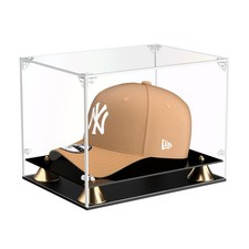 Clear Acrylic Hat Display Case Baseball Cap Display Box with Double Layer Base