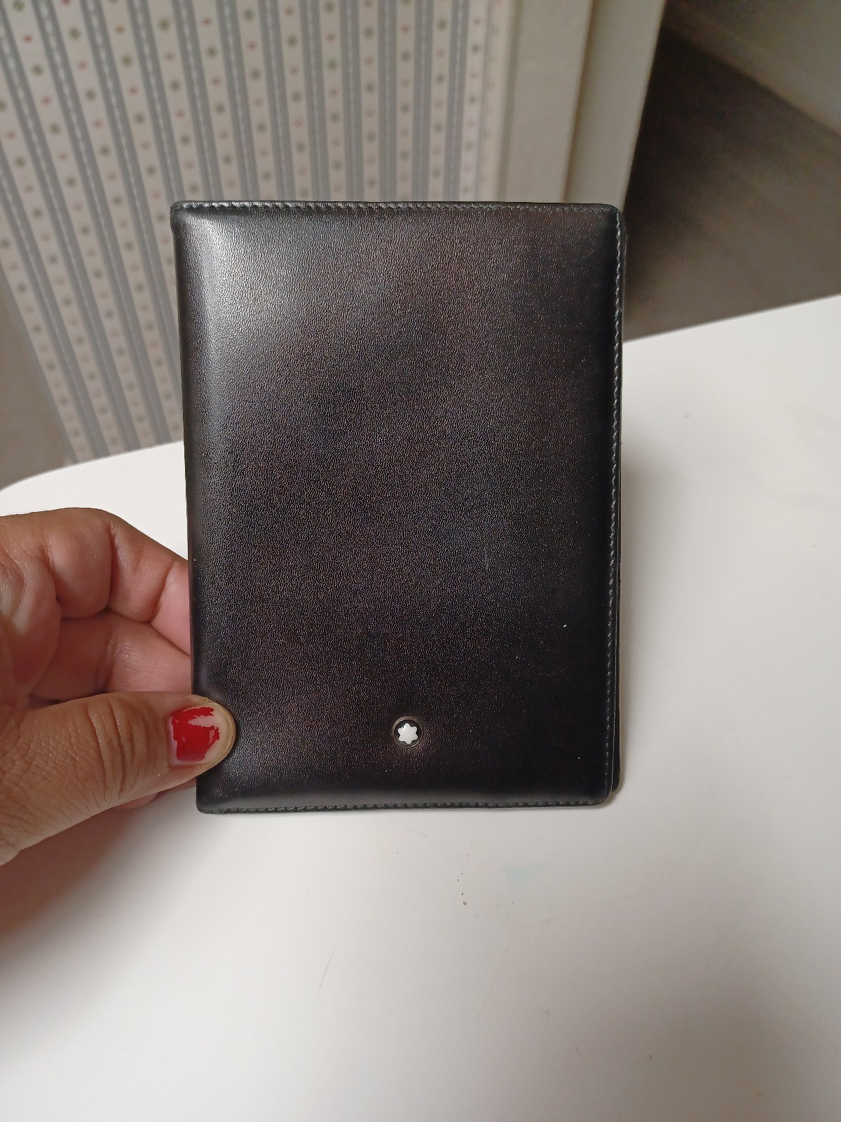 Montblanc Satorial Passport Card Holder Genuine Black Leather Japan
