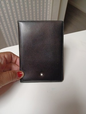 Montblanc Satorial Passport Card Holder Genuine Black Leather Japan