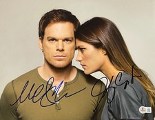 Michael C Hall Jennifer Carpenter Signed 11x14 Photo Dexter Autograph Beckett