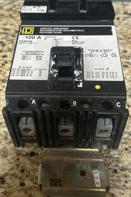 SQUARE D FA34100 3 Pole 100 Amp 480 Volt  I-Line Circuit Breaker Tested chip