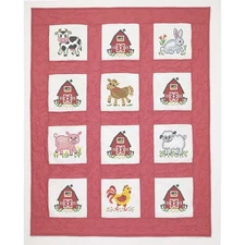 Herrschners® Farm Friends Kid's Quilt Blocks Stamped Cross-Stitch