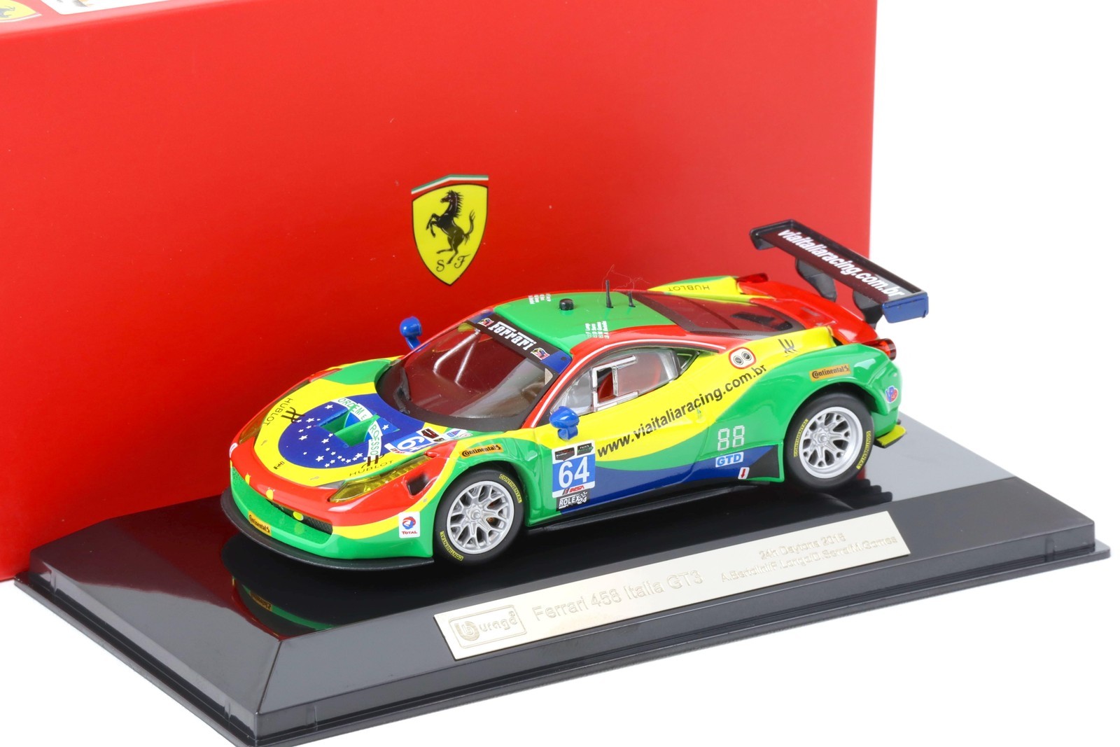 1:43 Bburago Ferrari 458 Italia GT3 - 24H Daytona 2015 A.Bertolini #64