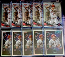 (10x) 2022 Bowman's Best MIKE TROUT REFRACTOR/UFO INSERT LOT ANGELS