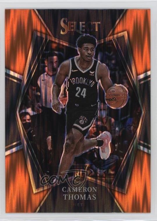 2021-22 Panini Select Premier Level Orange Flash Prizm Cameron Thomas #126 00jz