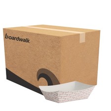 Boardwalk Paper Food Baskets, 1/2 lb Capacity, Red/White, 1000/Carton