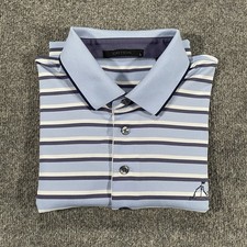 Greyson Polo Shirt Mens Large L Blue White Performance Golf Short Sleeve Wolf