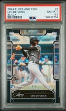 2024 PANINI THREE & TWO BLACK #6 LEO DE VRIES 8/8 PSA 8.5