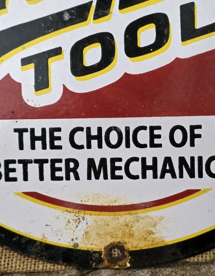 1950'S Collectible Vintage Snap-On Tools Porcelain Sign, Wrench, Sockets 12" - Image 3 of 4