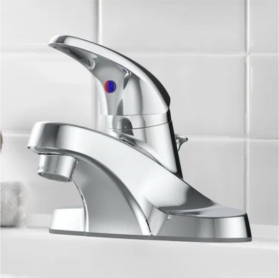 Project Source Webber Single-Handle Chrome Bathroom Sink Faucet, WaterSense