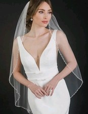 40" Wedding Veil Beaded