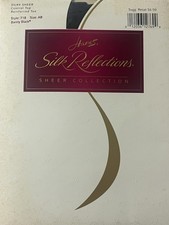 Hanes Silk Reflections Pantyhose Style 718 Size AB Color Barely Black NOS