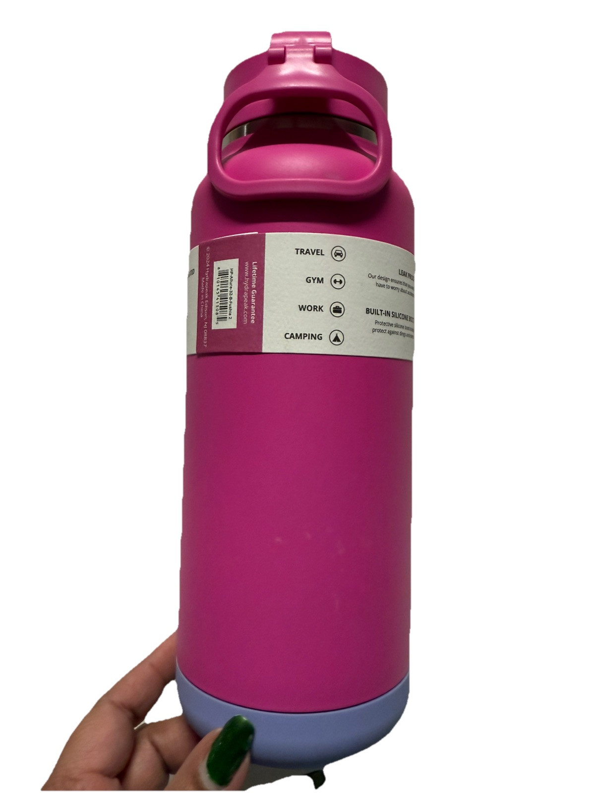 NWT HYDRAPEAK Allure Fuschia/Purple Boot 32 oz Stainless Steel Insulated Bottle