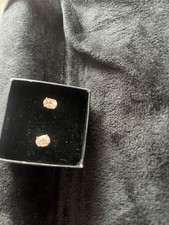 Lovely Morganite And 9ct Gold Stud Earrings