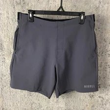 Nobull Lightweight Training Shorts XL Grey Stretch 7” Drawstring Pockets Mens