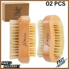 Nail Brush for Cleaning Fingernails, 2 Pieces Wooden Fingernail Toenail Scrub...
