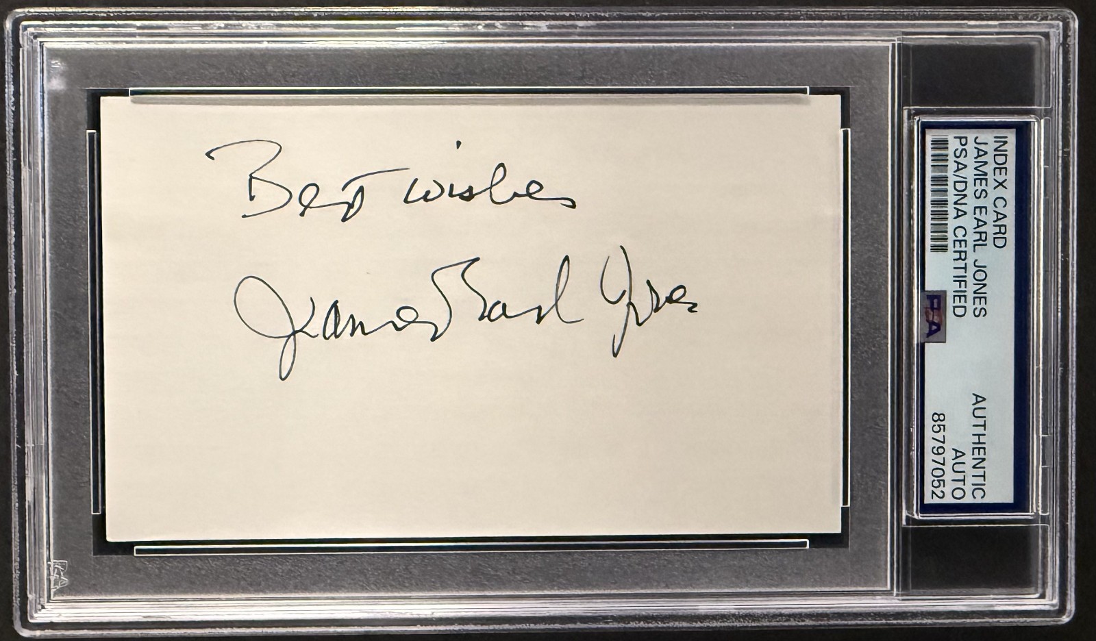 James Earl Jones (Star Wars) vintage signed 3x5 index card PSA/DNA Encapsulated