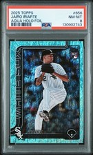 2025 TOPPS AQUA HOLO FOIL #656 JAIRO IRIARTE ROOKIE RC PSA 8