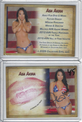 Asa Akira Signed & Kissed Trading Card #45 International Model Collector's Expo