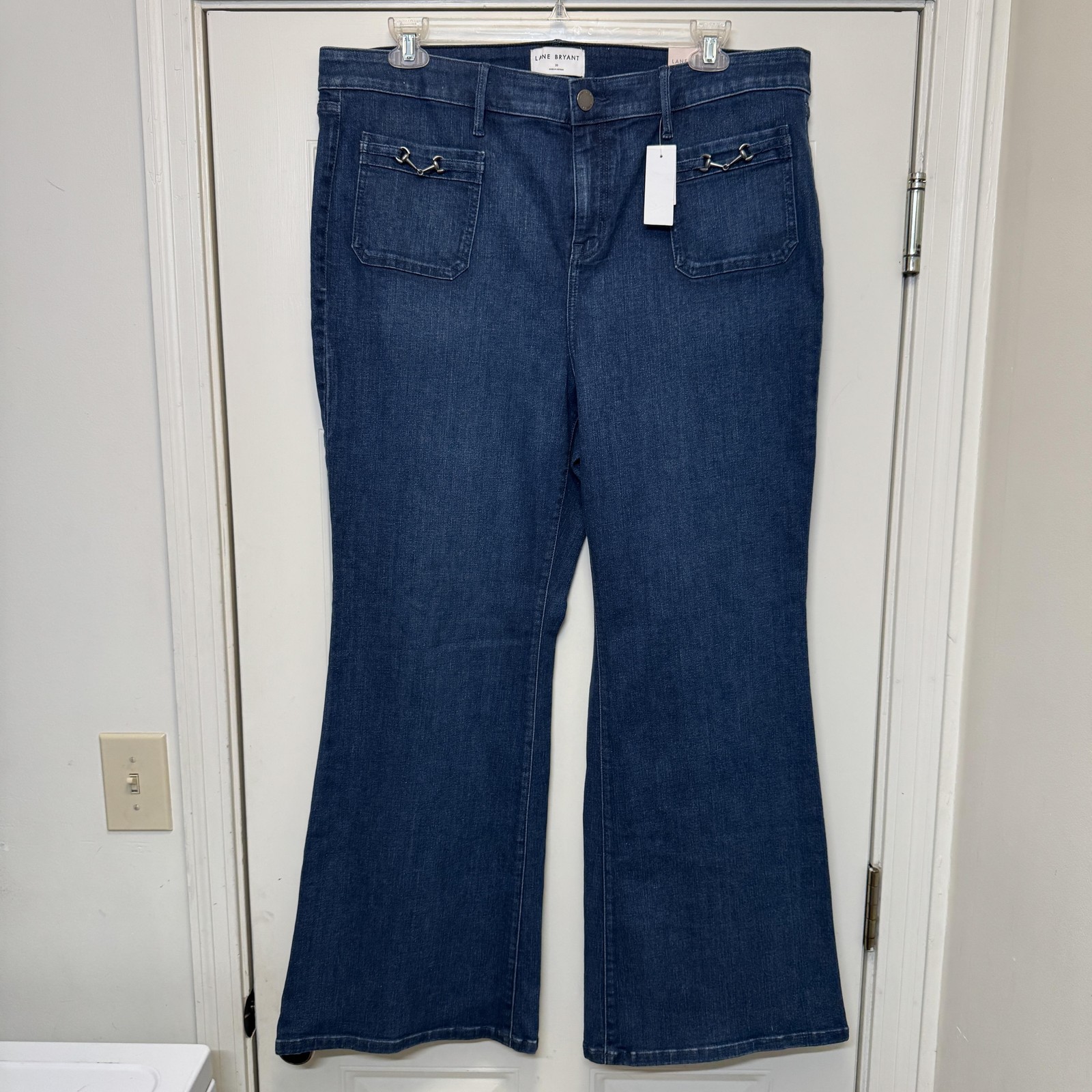 Women 20 Blue Dark Wash High Rise Flare Stretch Denim Festiv